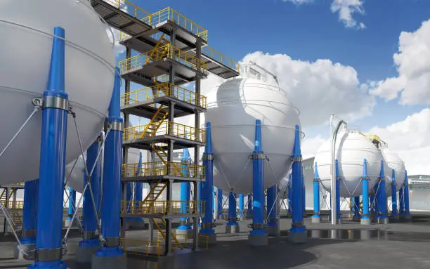 Zona industrial de producción de hidrógeno