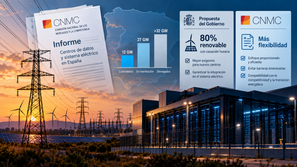 Spain Energy Grid and Data Center Infographic